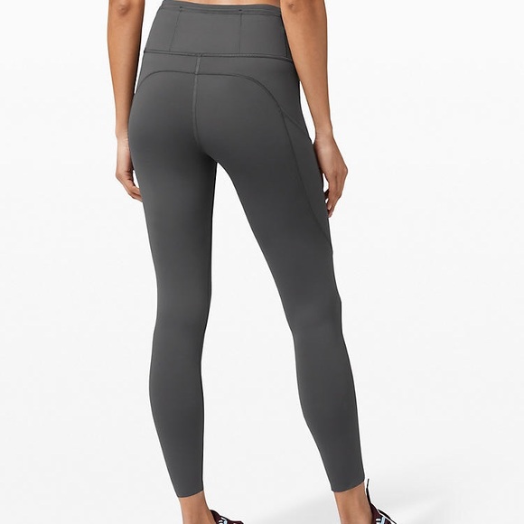 lululemon athletica Fast and Free 25” Grey Tights - Picture 2 of 10